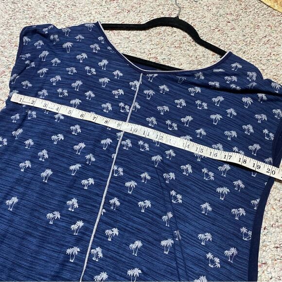 Edista Palm Tree Print Short Sleeve Rayon Top | Women’s Medium - Picture 5 of 5